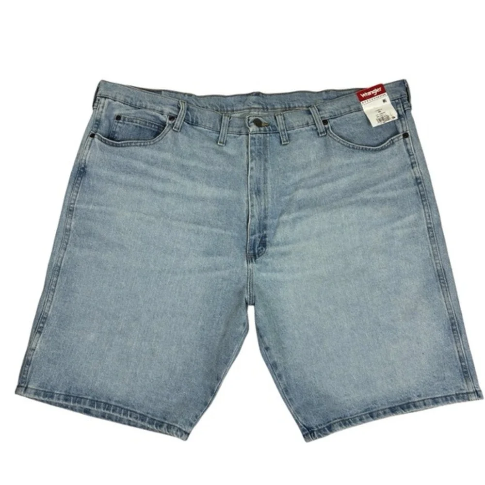 Wrangler Mens Denim Relaxed Fit Shorts Sz 46 Blue Light Wash Big Tall NEW W Tag